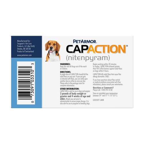 Petarmor Capaction Fast-Acting Oral Flea Treatment for Small Dogs (2-25 lbs 6 Doses)