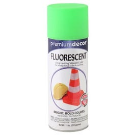 Premium Decor Fluorescent Spray Paint, Interior/Exterior, Glo Green, 11-oz.