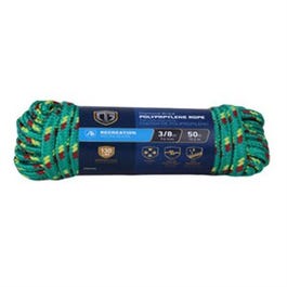 Polypropylene Rope, Braided, Assorted Colors, 3/8-In. x 50-Ft.