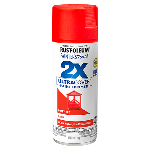 Rust-Oleum Painter's Touch® 2X Ultra Cover® Satin Spray Paint (Satin Poppy Red, 12 oz. Spray)