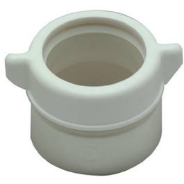 Drain Pipe Adapter, White Plastic, 1.5-In.