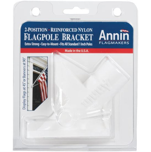 Annin Flagmakers Two-Way Flag Pole Bracket (White)