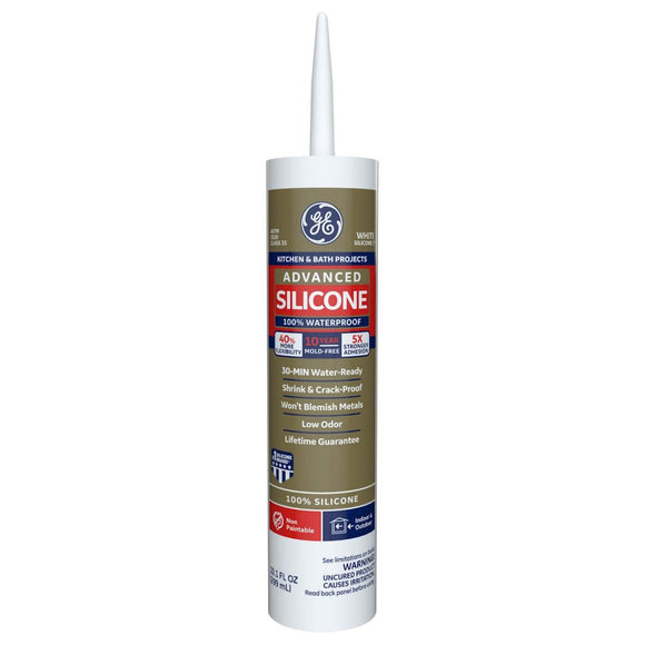 General Electric 10.1 oz Advanced Silicone 2 Kitchen & Bath Sealant (10.1 oz)