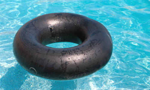 Black pool tube in a pool