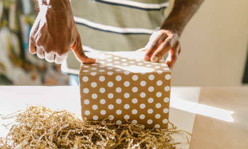 A gift being wrapped