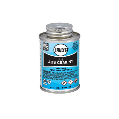 William H Harvey 4 oz. A-6 ABS Medium Body Black Cement (4 oz.)