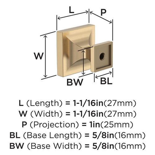 Amerock BP37024CZ Pedestal Collection Knob