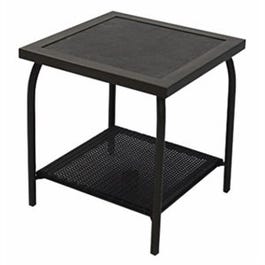 Richmond Wicker Patio End Table, Espresso With Steel Frame, 20-In. Square