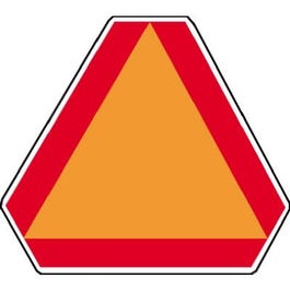 Safety Emblem, Slow Moving Vehicle, High-Visibility Vinyl, 15 x 13-In.