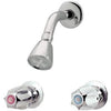 Shower Faucet + Showerhead, 2 Handle, Chrome
