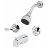 Shower Faucet + Showerhead, 2 Lever Handle, Chrome Finish
