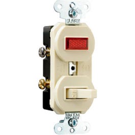 Single-Pole Switch/Pilot Light, 15-Amp, 125-Volt, Ivory