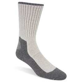 Work Socks, Anti-Microbial, Gray, Men's Large, 2-Pk.
