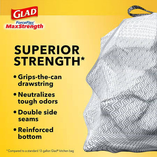 Glad ForceFlex MaxStrength™ with Clorox® Bags Lemon Fresh Bleach Scent