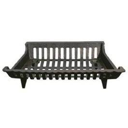 Cast Iron Fireplace Grate, Black, 18-In.