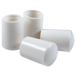 Furniture Leg Tip, White Vinyl, 1-In., 4-Pk.