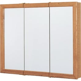 Medicine Cabinet, Tri-View Mirror, Oak Finish, 36 x 4.25 x 28.75-In.