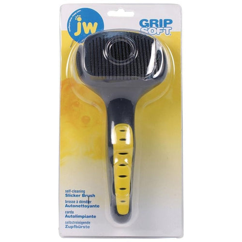 JW GRIPSOFT SELF CLEANING SLICKER BRUSH (SMALL DOG)